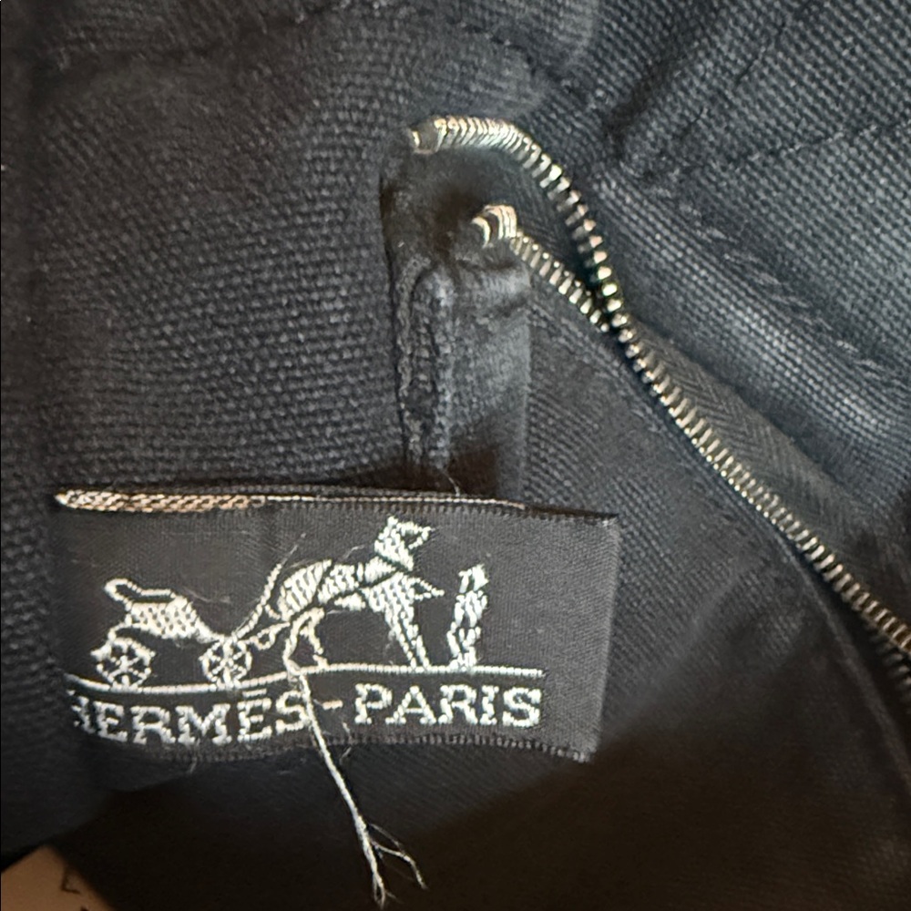 Hermes Black and Gray Canvas Tote - Picture 4 of 10